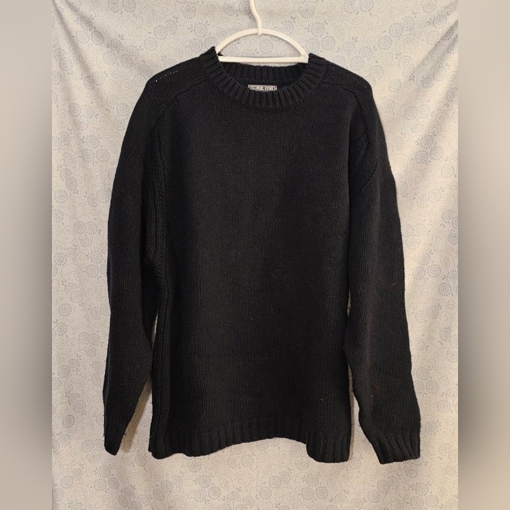 Structure Men's %100 Wool Sweater ~ Large/ Navy Blue Vintage